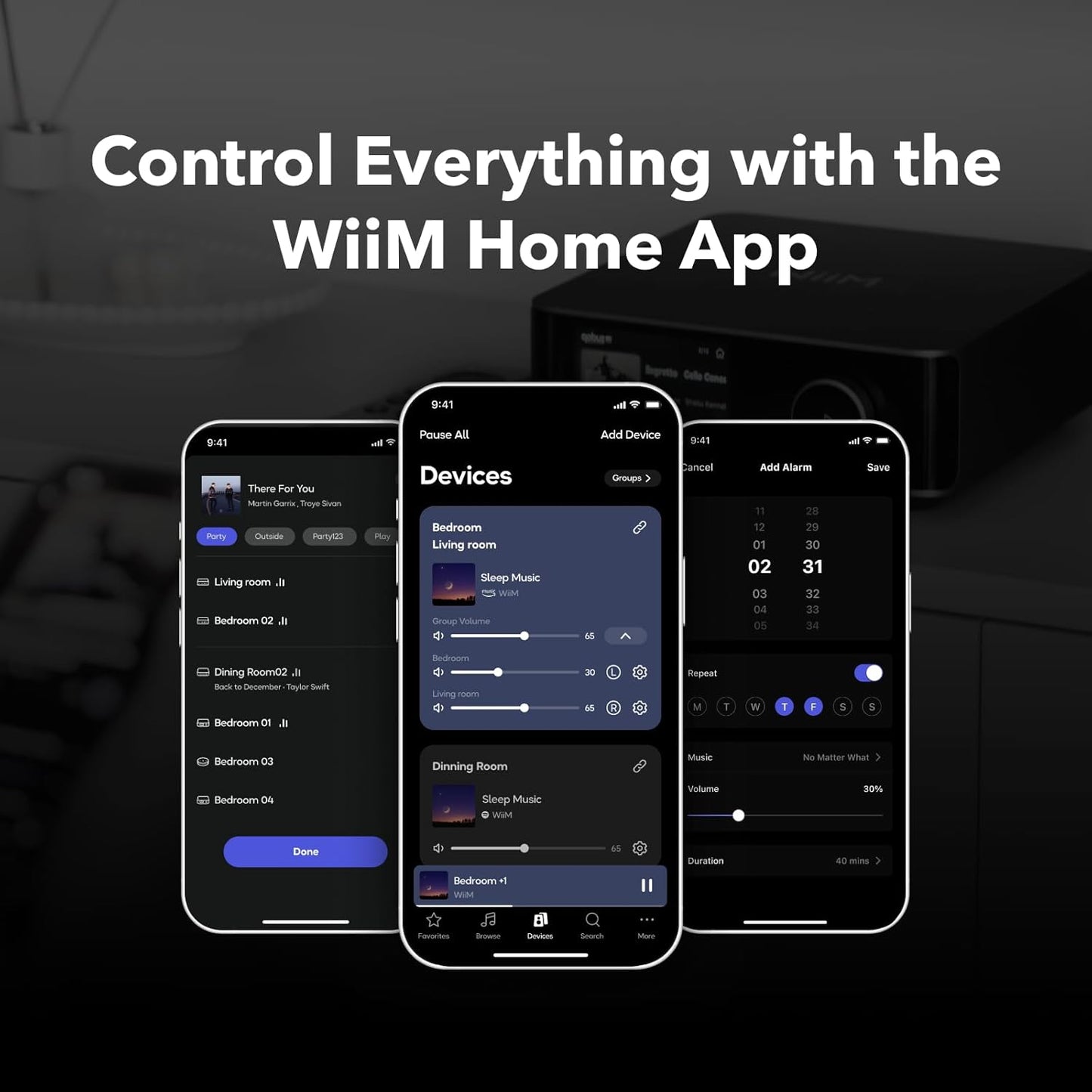 Wiim Amp Ultra Mit Voice Remote 2 | 100W Streaming-Verstärker Mit ESS ES9039Q2M DAC & Dual TI TPA3255 Amps | Integrierter Roomfit EQ & Touchscreen | HDMI ARC, Optisch, Rca-Eingänge | Space Grau