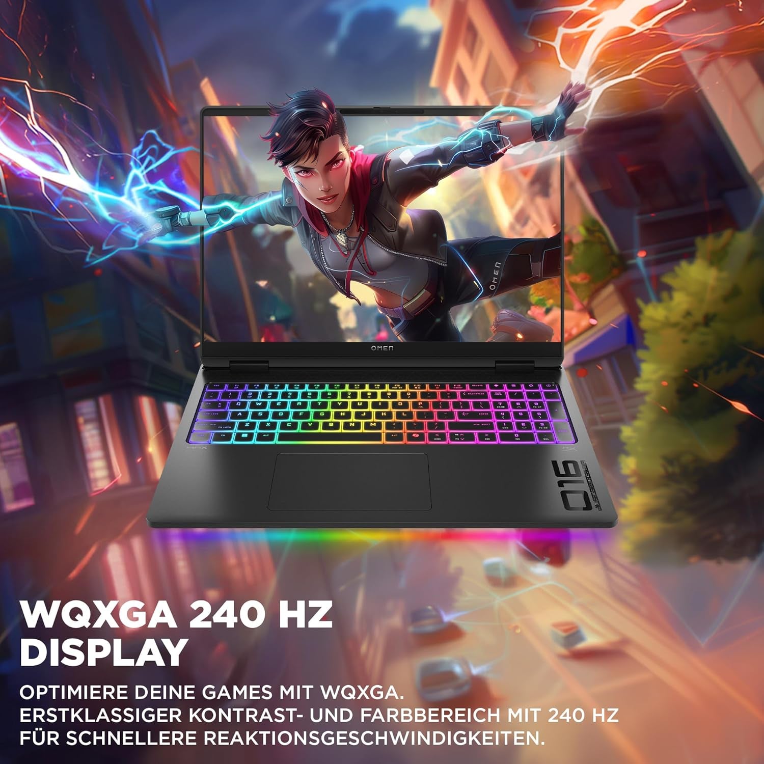 HP Omen MAX Gaming Laptop, 16" 2.5K WUXGA Display 240Hz, Intel Ultra 7-255HX (20C) 13 NPU Tops, NVIDIA Geforce RTX 5070 Ti 12GB VRAM, 32 GB DDR5 RAM, 1 TB SSD, Win 11, QWERTZ, RGB, Alu Schwarz