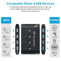 USB 3.0 multi interface four in four out hub printer sharer multi computer shared switch