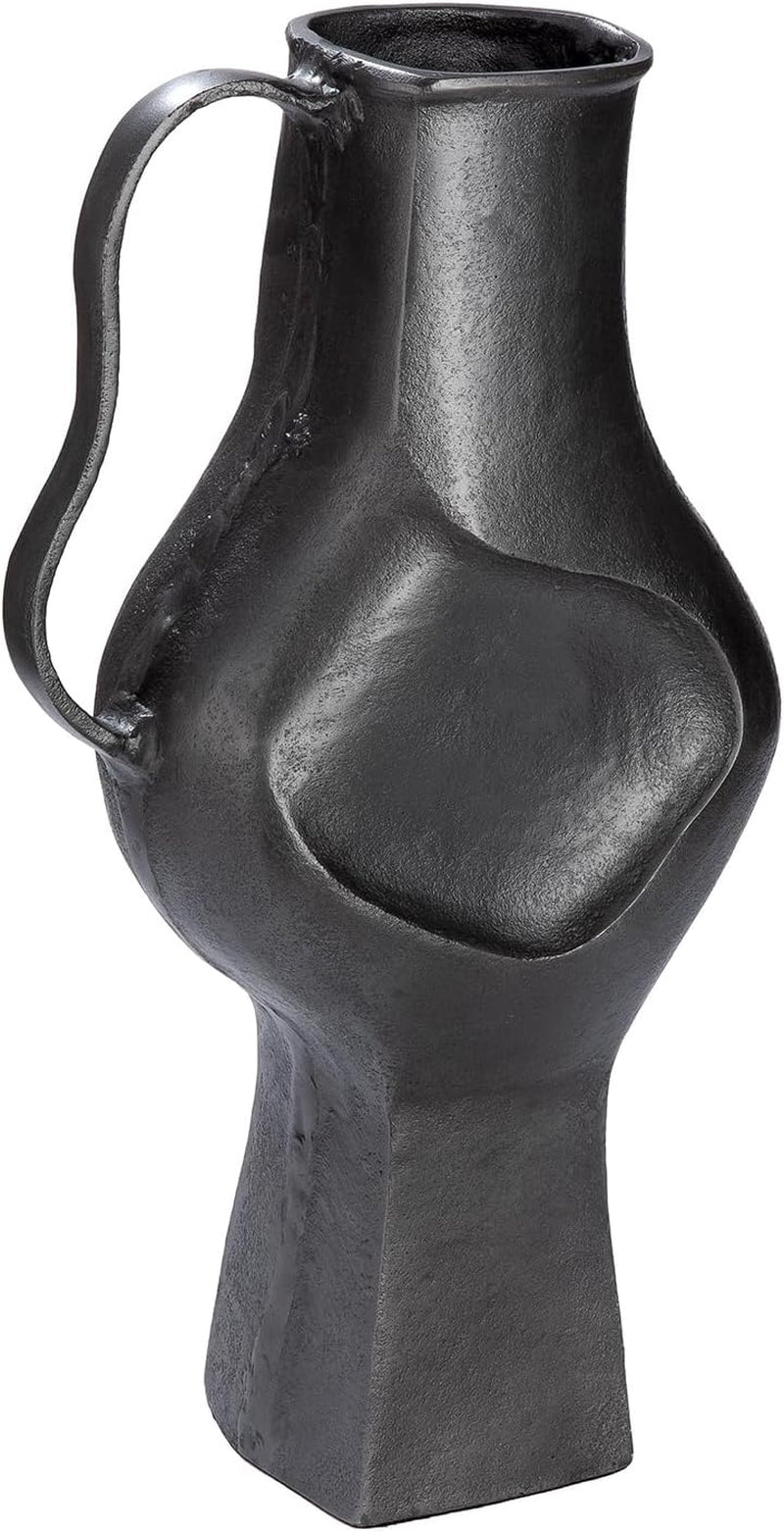 GILDE Vase Antigua Aus Aluminium - Bauchig - Schwarz - Höhe 43Cm X Breite 24Cm - Wasserdichte Blumenvase