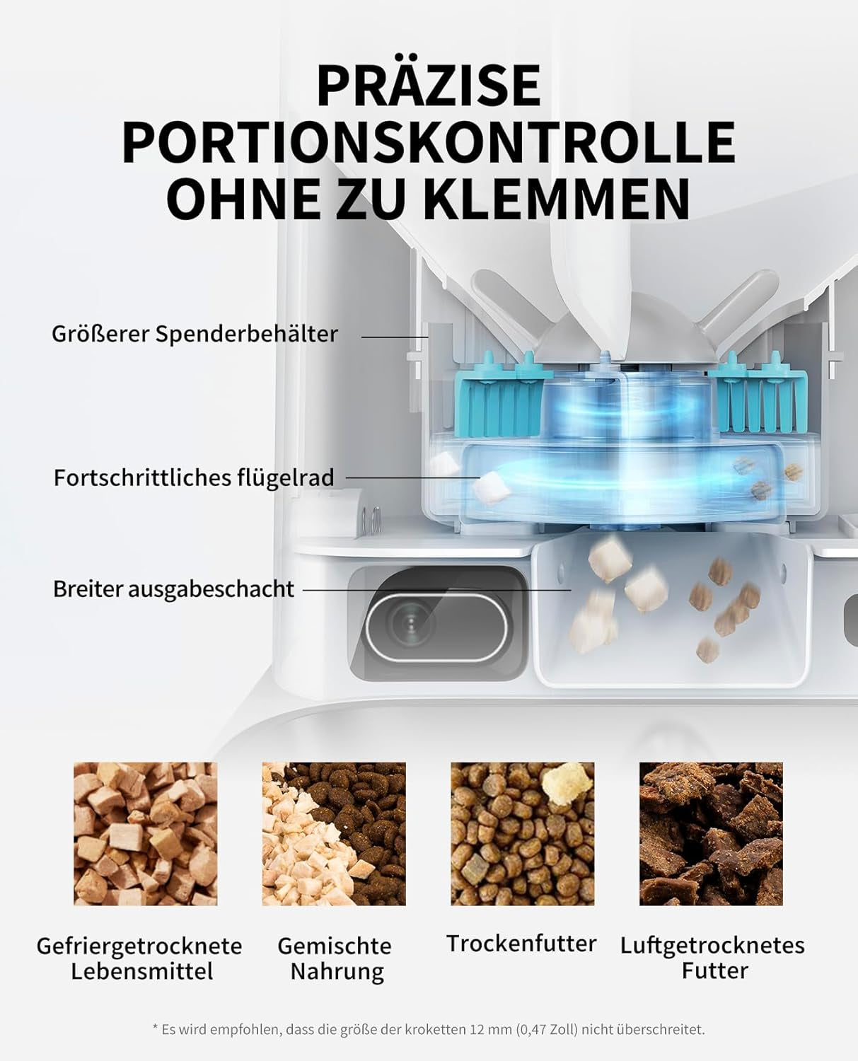 PETKIT Futterautomat Katze 2 Näpfe Mit Kamera, Futterautomat Katze,5L Katzen Futterautomaten,Automatischer Futterspender Für Katze Und Hund,Ki Funktion,1-10 Mahlzeiten/Tag, 1-30 Portionen