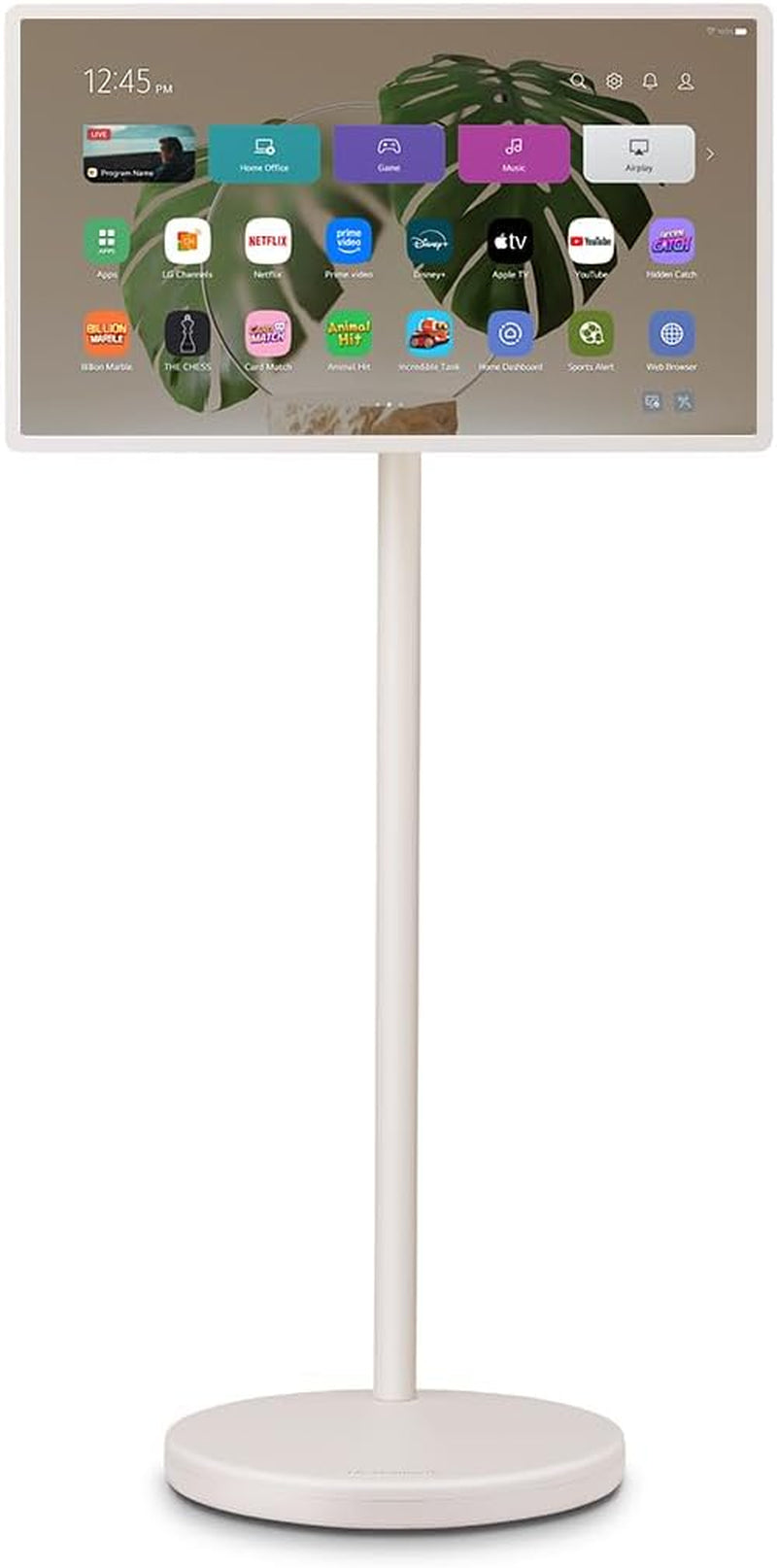 LG 27LX6TDGA TV (27 Zoll) Lifestyle TV Stanbyme 2 (QHD Touchscreen, 60Hz, Integrierter Akku, Streaming Apps) Beigefarben