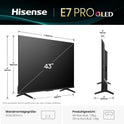 Hisense 43E7Q PRO Fehrnseher,43 Zoll, 4K UHD QLED, Smart Tv,144Hz Game Mode Pro,Filmaker Mode, AMD Freesync Premium,Ai HDR Upscaler,Dolby Vision Iq,Dolby Atmos,Sprachsteuerung [2025]