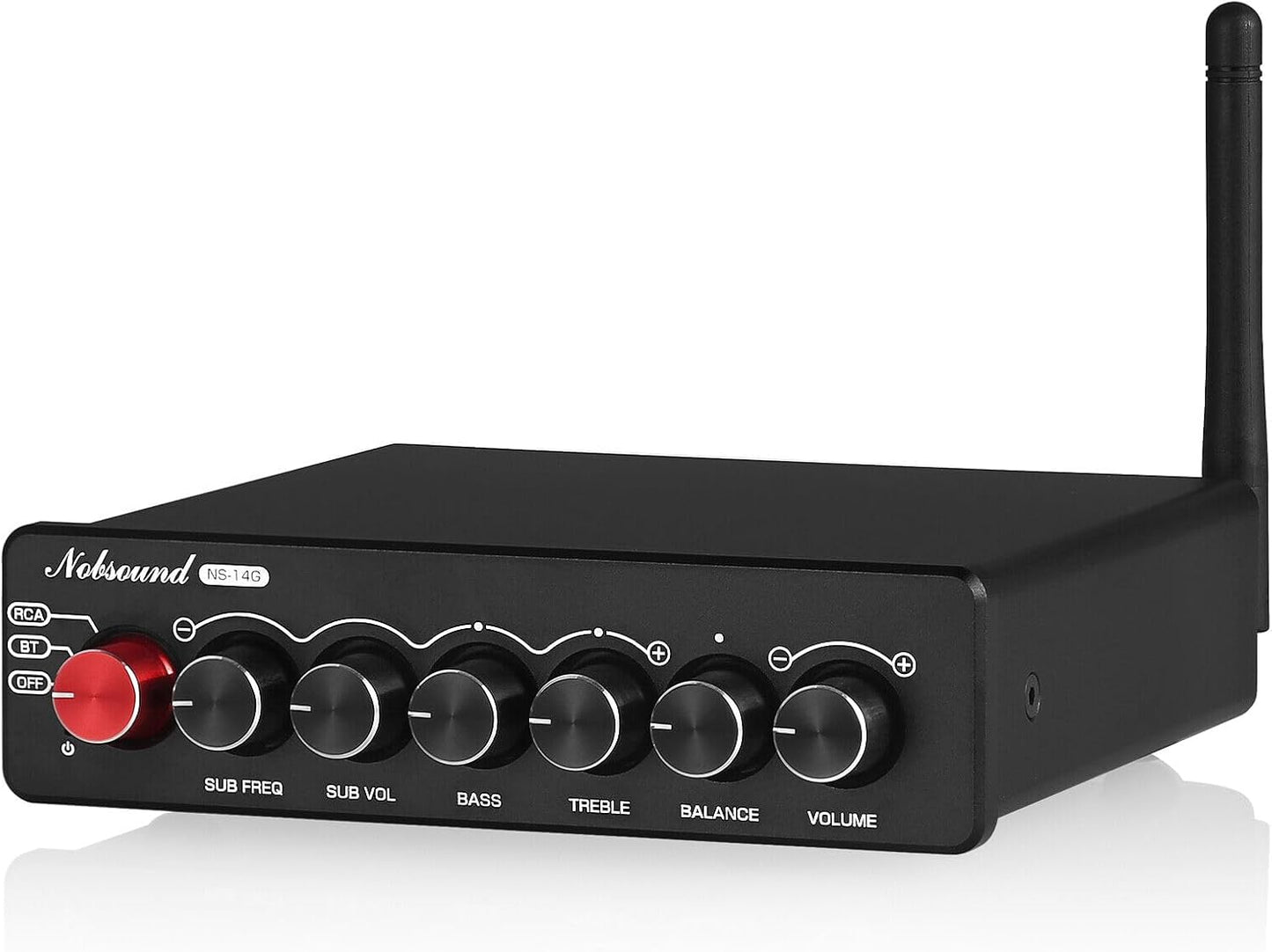 Nobsound NS-14G 2.1 Verstärker, Audio Amplifier, Bluetooth 5.0 Hifi Stereo 200W 2.1-Kanal Subwoofer Leistungsverstärker Mit Höhen- Und Basskontrolle Für Heim- Und Autolautsprecher