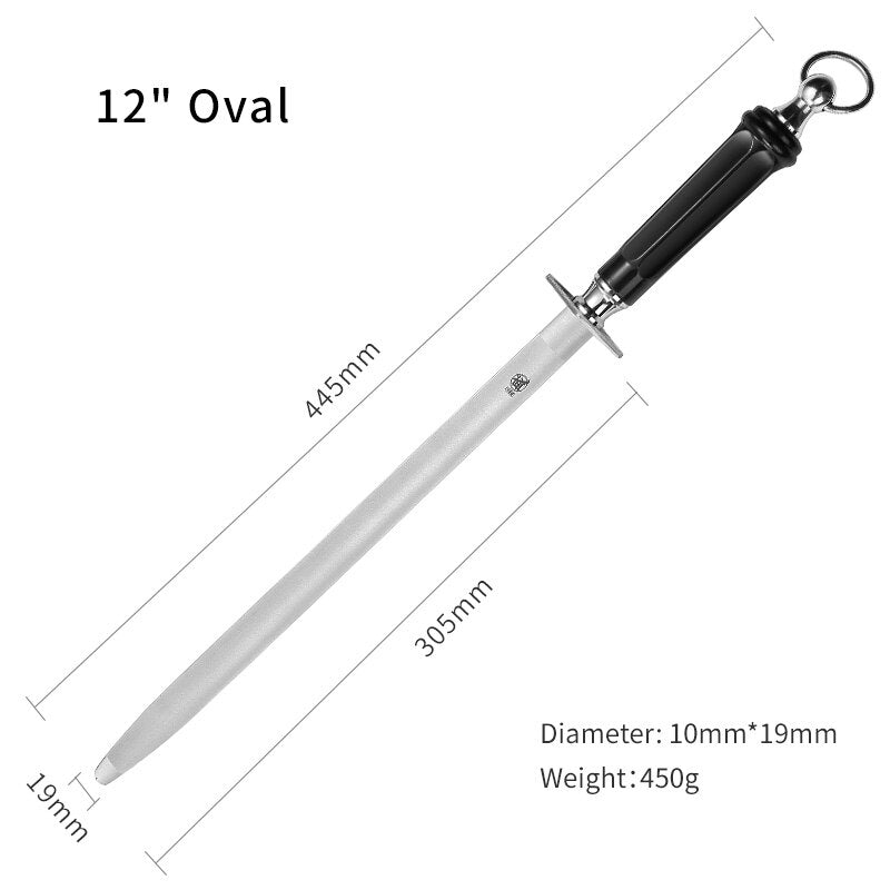 MITSUMOTO Sakari Japanese 12'' 10''  Sharpening Rod High Carbon Steel Rod Knife Sharpener With ABS Handle and Powerful Magnet