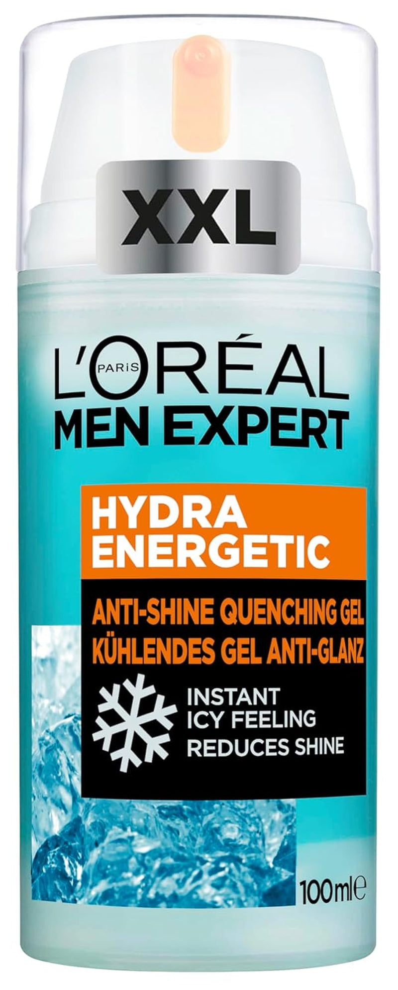 L'Oréal Men Expert XXL Kühlende Gesichtspflege Anti-Glanz Für Männer, Erfrischendes Und Mattierendes Gesichtsgel, Gesichtscreme Für Herren, Hydra Energy, [Amazon Exclusive], 1 X 100 Ml