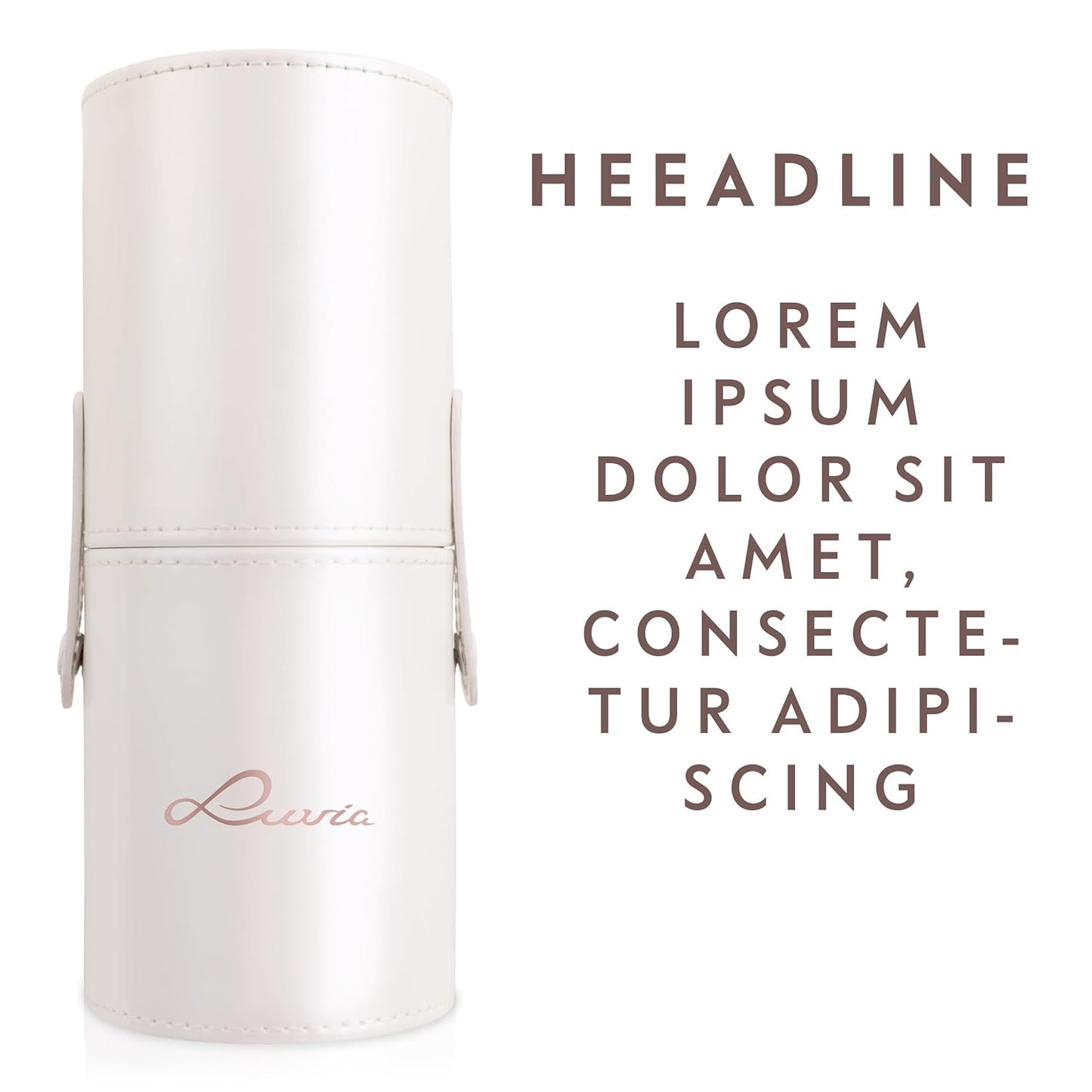 Make-Up Pinselset 15-Teilig Vegan | 12 Profi Schminkpinsel | Inkl. Blender, Reinigungsmatte & Veganem Leder-Köcher | Prime Vegan Pro | Coffee/Perlmutt | Luvia