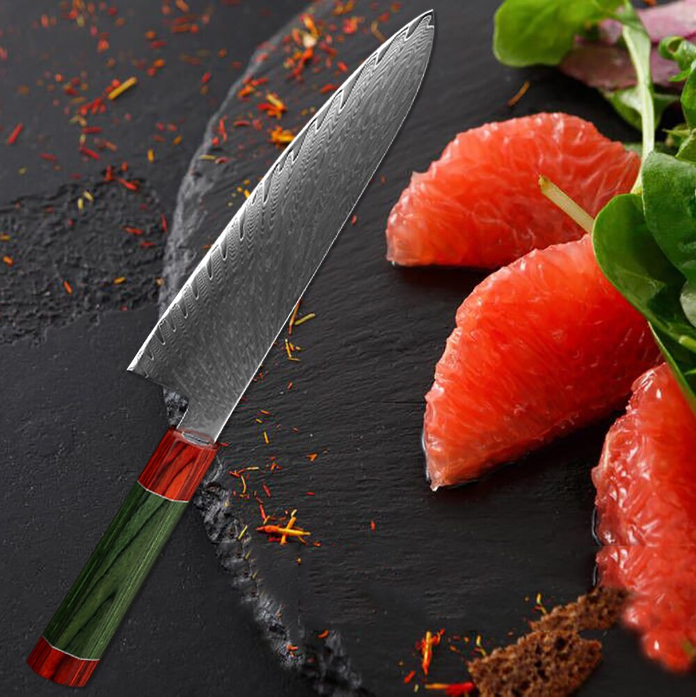 XITUO Damascus Chef Knife 8 Angle Handle Professional Japan vg10 Damascus Steel Kitchen Slice Cut Meat Cleaver Fish Sushi Knife