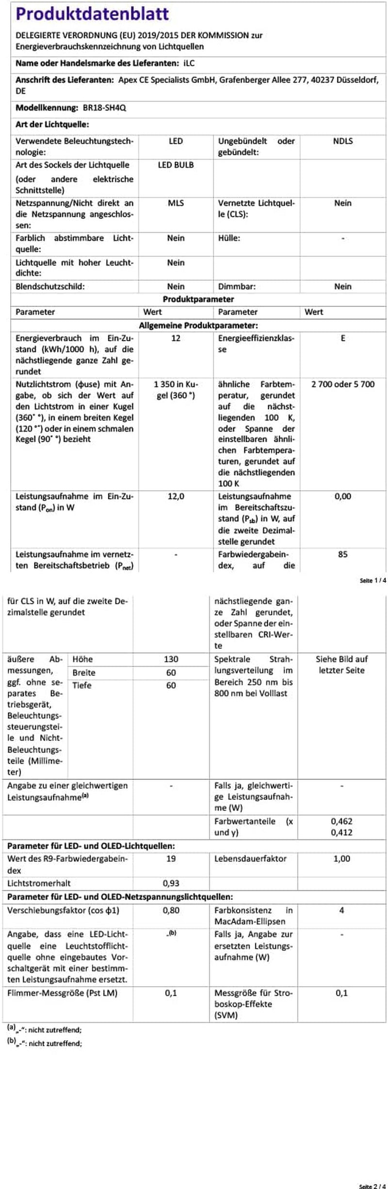 Ilc Alexa-Glühbirnen, Funktioniert Mit Alexa (Echo-Geräte Erforderlich), 12 W E27 Schraube, LED, Smart-Glühbirne, Farbwechsel, Farbtemperatur, Abstimmbar, 2700 K-6000 K + RGB (4 Stück)