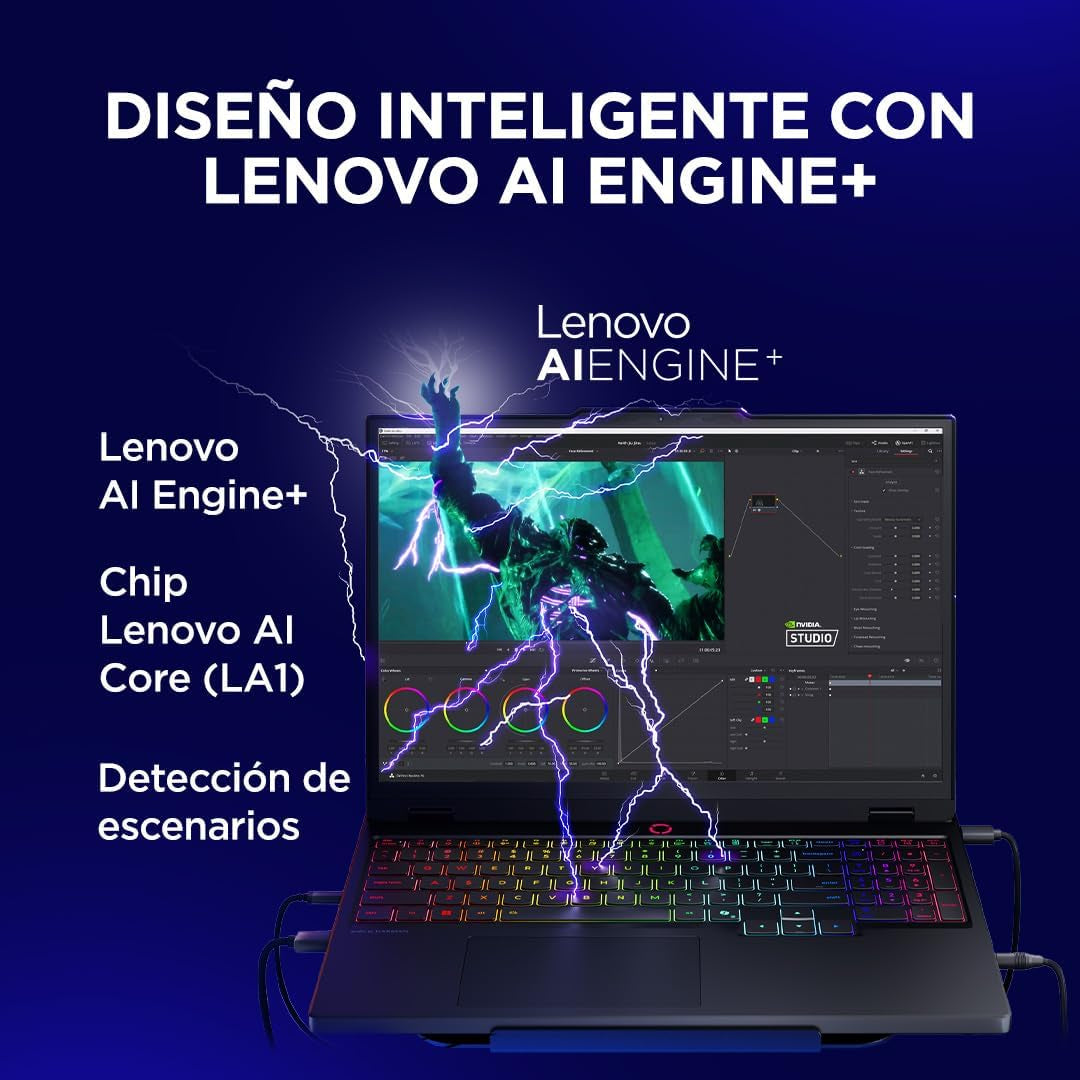Lenovo Legion 5 Gen 10 Gaming-Laptop IA 15,1 Zoll WQXGA OLED (Intel Core I7-13650Hx, NVIDIA Geforce RTX 5070, 32 GB RAM, 1 TB SSD, Wi-Fi 7, Ohne Betriebssystem), Spanische Rgb-Tastatur, Schwarz