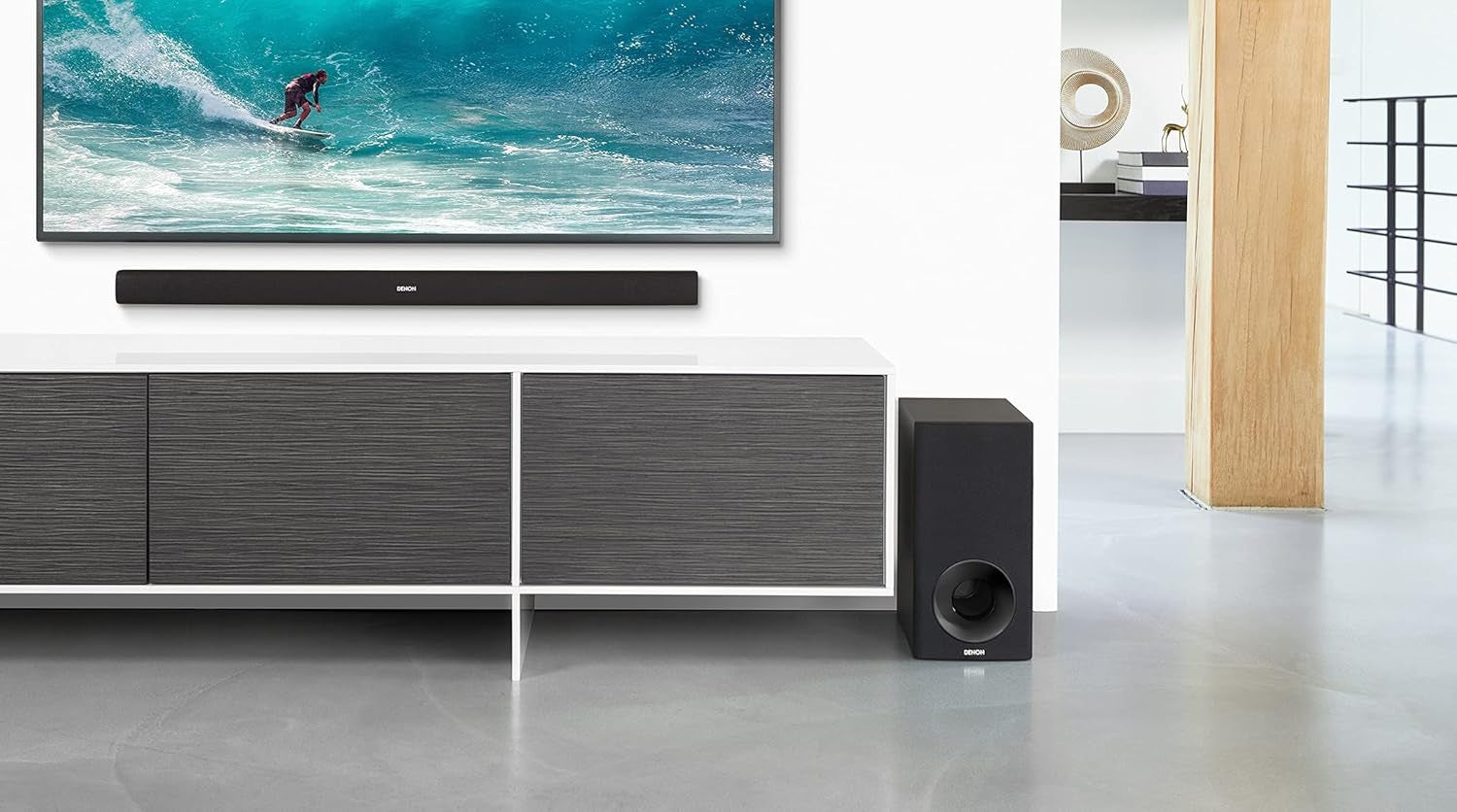 Denon DHT-S316 2.1 Flache TV Soundbar Mit Kabellosem Subwoofer, Bluetooth, HDMI ARC, Dolby Digital, DTS, Optischer Eingang