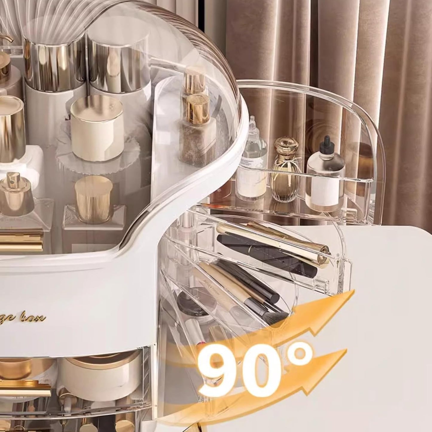 Make up Organizer Mit Schubladen Und Deckel Kosmetik Beauty Aufbewahrung Box Multifunktion Tragbare Schmuck Waschtisch Display Für Schminktisch Pinsel Skincare Haar-Accessoire Arbeitsplatte