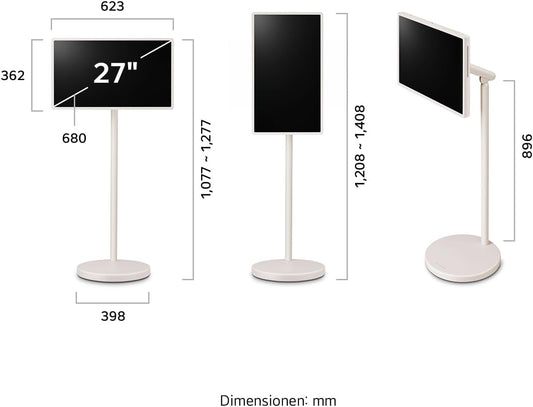 LG 27LX6TDGA TV (27 Zoll) Lifestyle TV Stanbyme 2 (QHD Touchscreen, 60Hz, Integrierter Akku, Streaming Apps) Beigefarben
