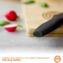 Masterchef Messerblock Mit Messer, Messerset Mit Block, Scharfe Messer Set Mit Küchenmesser, Kochmesser, Brotmesser, Schälmesser & Allzweckmesser, Edelstahlklingen, Softgriff, 6-Teilig, Schwarz