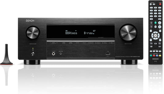 Denon AVR-X2800H 7.2-Kanal Av-Receiver, Dolby Atmos, DTS:X, 6 HDMI Eingänge Und 2 Ausgänge, 8K HDMI, HEOS Built-In, Bluetooth, WLAN, Airplay 2, Alexa Kompatibel - Schwarz