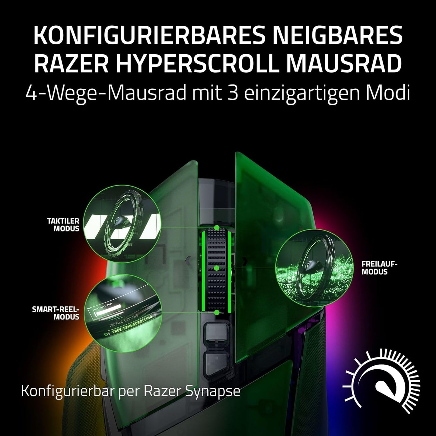 Razer Basilisk V3 Pro 35K Phantom Green Edition - Anpassbare Kabellose Ergonomische Rgb-Gaming-Maus - Optischer 35K DPI Sensor (4-Wege-Scrollrad, 13 Anpassbare Tasten) Phantom Green