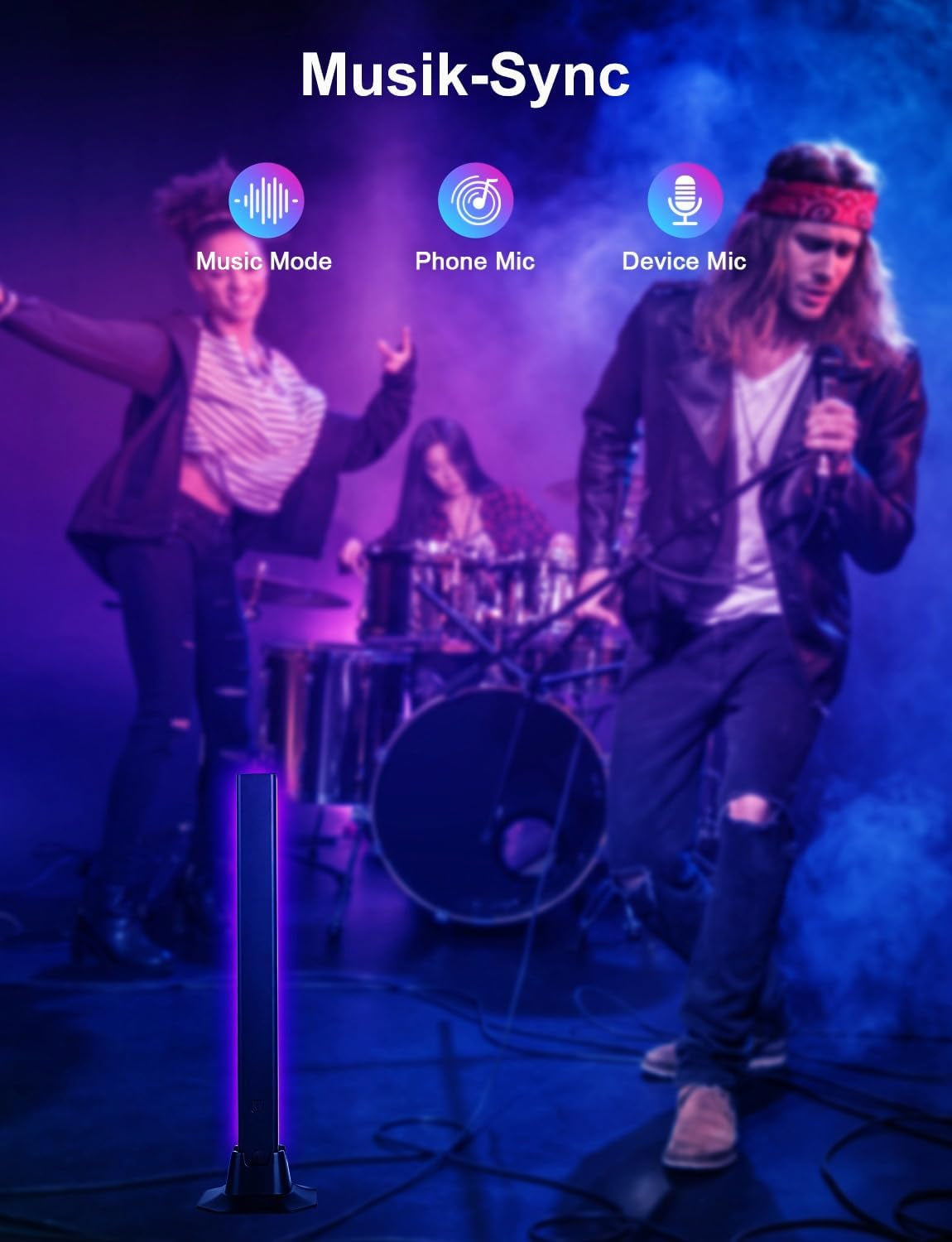 RGB Lightbar Funktioniert Mit Alexa, Gaming Lampe, Fernseher Beleuchtung per App Und Fernbedienung, Musik Sync, Timer, Ambiente Lampe Für Schreibtisch Monitor Zimmer Feiertage