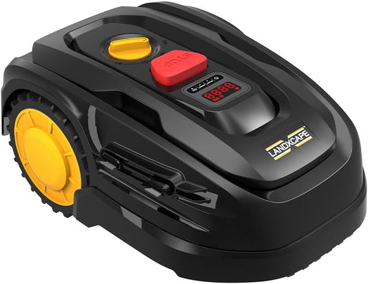 Mährobot LX799 Für Bis Zu 300M² & 25% Steigung Automatischer Rasenmäher Mit Seitenlast-Digitalanzeige 3-Messer-Schneid-/Mulchsystem Stoßerkennung Vernetzter Garten Roboter Schwarz/Organge