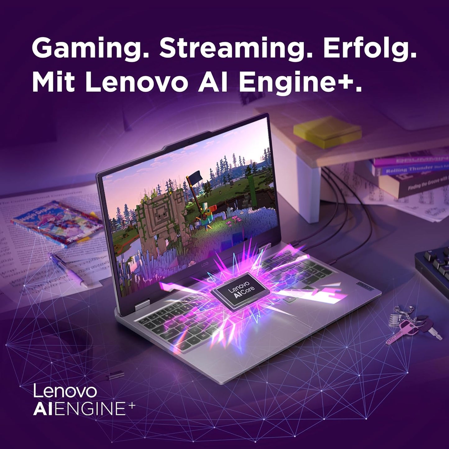 Lenovo LOQ Gaming AI Laptop | 15.6" Full HD 144Hz | NVIDIA Geforce RTX 5060 8GB | Intel Core I5-13450Hx | 16GB RAM | 1TB SSD | Win11 | QWERTZ Weiß Beleuchtet | Grau | 3 Monate Gamepass