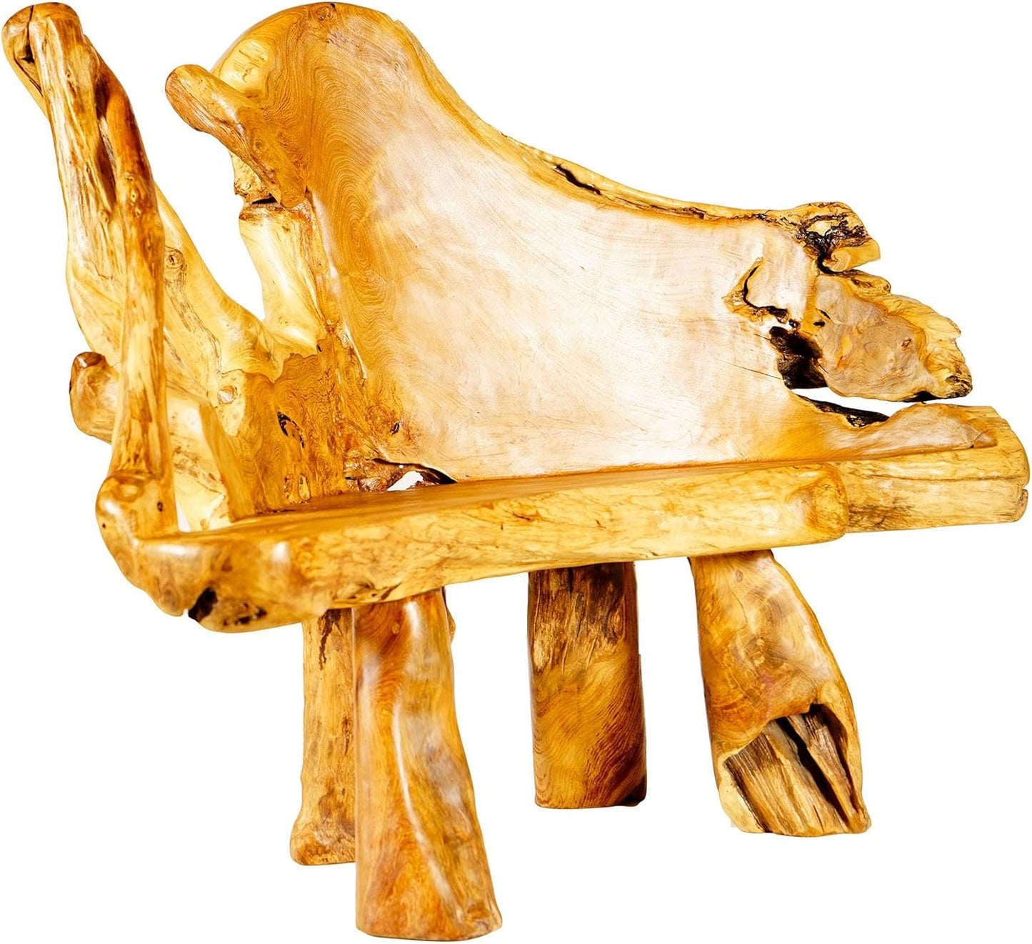 Windalf Hobbit Sitzbank Gartenbank RUBBY 134 Cm Handarbeit Wurzelholz