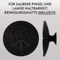 Make-Up Pinselset 15-Teilig Vegan | 12 Profi Schminkpinsel | Inkl. Blender, Reinigungsmatte & Pinselaufbewahrung Aus Veganem Leder | Prime Vegan Black | Schwarz | Luvia