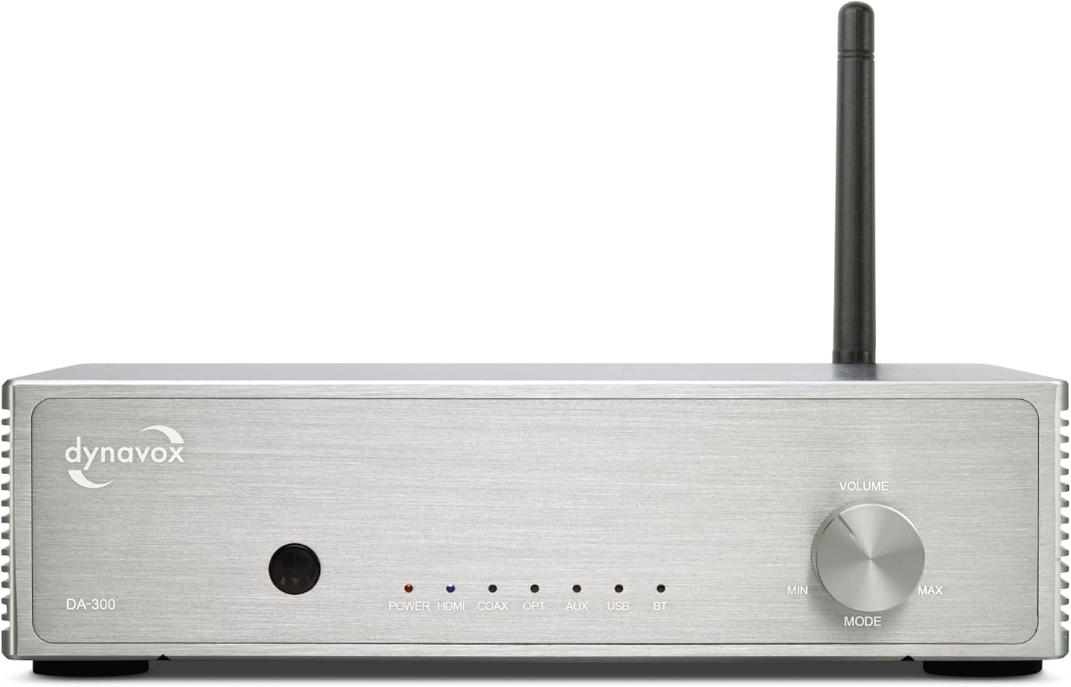 Dynavox DA-300 Hifi Verstärker, Kompakter Class-D Stereo-Digitalverstärker Mit HDMI ARC, BT 5.0, USB, Optisch & Koaxial, Edles Aluminiumgehäuse, Ideal Für Tv-Sound & Musikstreaming, Silber