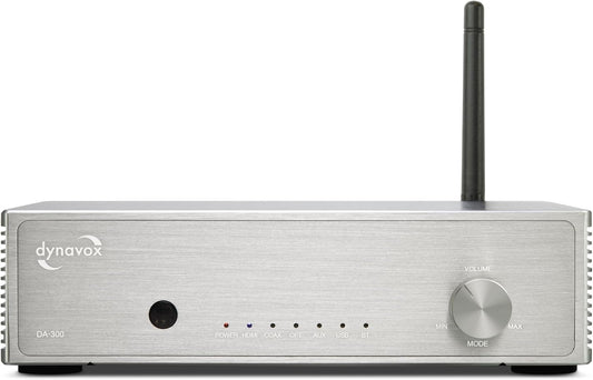 Dynavox DA-300 Hifi Verstärker, Kompakter Class-D Stereo-Digitalverstärker Mit HDMI ARC, BT 5.0, USB, Optisch & Koaxial, Edles Aluminiumgehäuse, Ideal Für Tv-Sound & Musikstreaming, Silber
