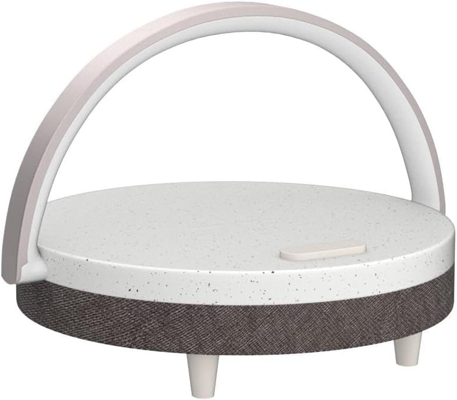 EZVALO LED Nachttischlampe Mit Ladefunktion, 4-In-1 Touch Dimmbar Nachtlicht, Bluetooth Lautsprecher, Kabelloser Ladefunktion, Telefonhalterung, Tischleuchte Für Frauen, Weihnachten, Geburtstag