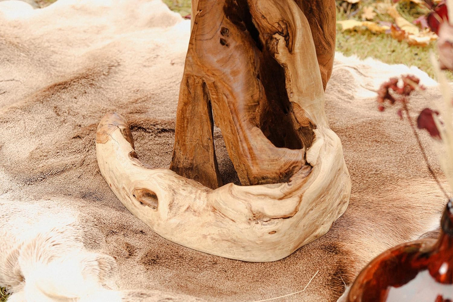 Windalf Beistelltisch ANCALAGON 66 Cm Kleiner Nachttisch Handarbeit Wurzelholz