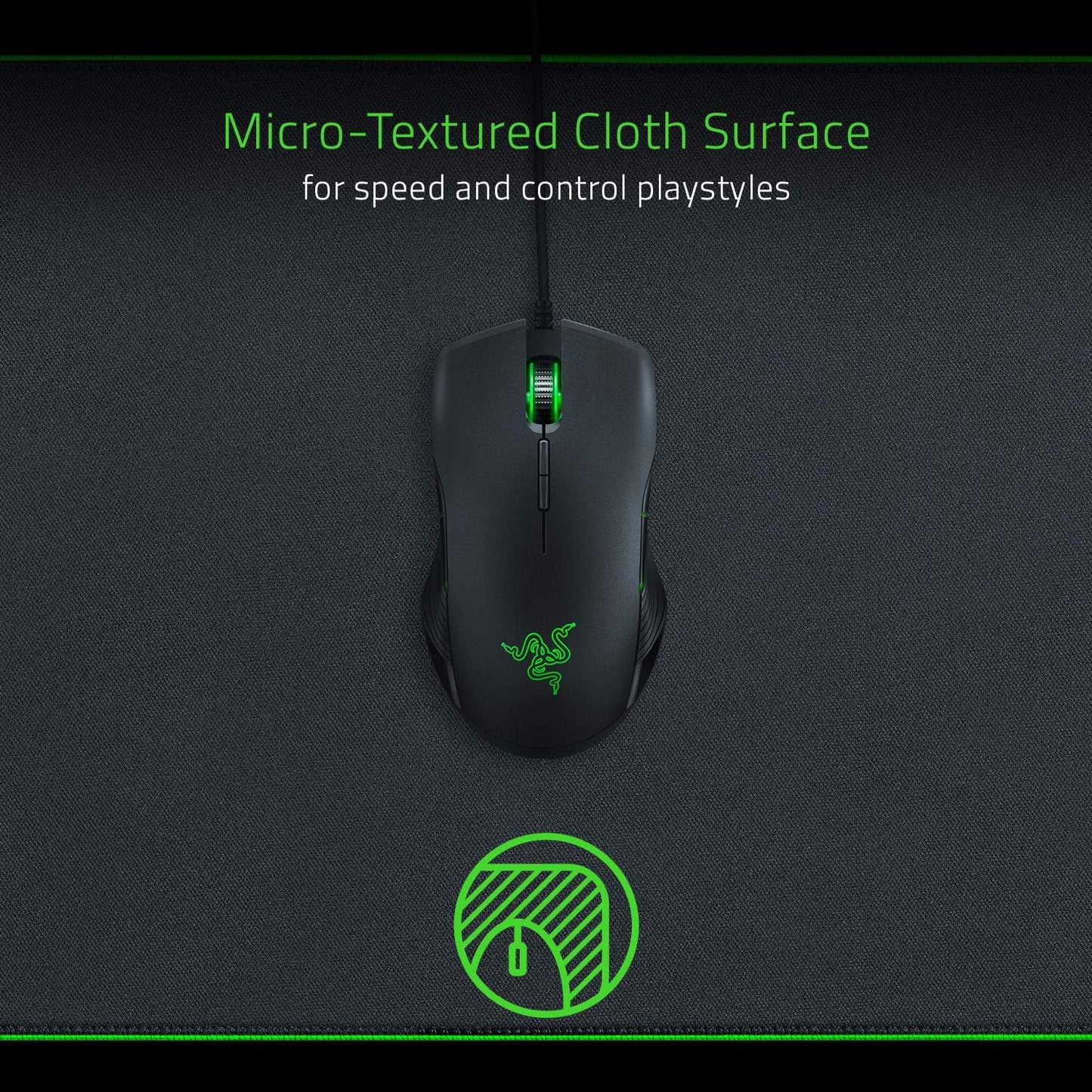 Razer Goliathus Extended Chroma - Extra Große Weiche XXL Gaming Maus-Matte Mit RGB Beleuchtung (Kabelhalterung, Stoff-Oberfläche, Gesteppter Rand, Optimiert Für Alle Mäuse) Schwarz