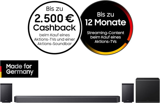 SAMSUNG HW-Q935GF Q-Series 9.1.4-Kanal-Soundbar Für Fernseher, Kabelloser 6,5"-Subwoofer, 2.0.2-Kanal-Rücklautsprecher, Kabelloses Dolby Atmos Und DTS:X, Spacefit Sound Pro, Q-Symphony