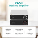 Topping PA5 II Hifi-Leistungsverstärker 100W X 100W Full Balanced Amplifiers TRS/RCA Input Desktop Home Audio Class D Amp (Schwarz)