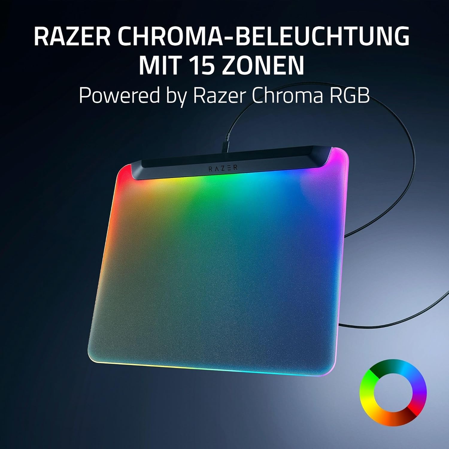 Razer Firefly V2 Pro - Rgb-Hintergrundbeleuchtete Gaming-Mausmatte - Integrierter Usb-Anschluss (15-Zonen-Led-Beleuchtung, Mikrogeätzte Oberfläche Für Optimales Tracking, USB-C Kabel) Schwarz