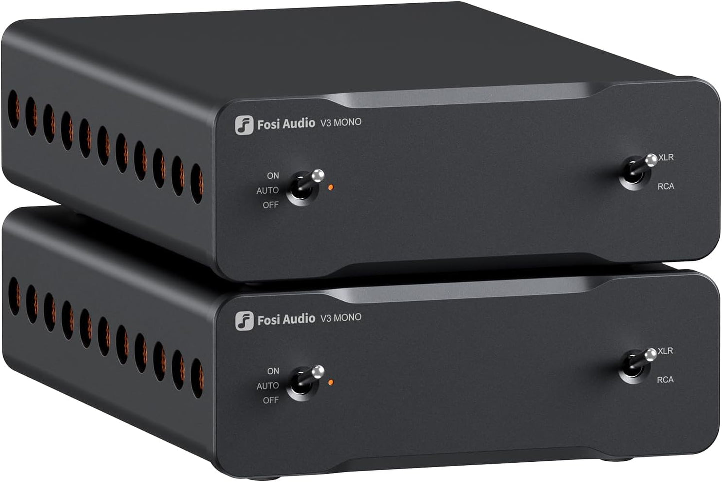 Fosi Audio V3 Mono Leistungsverstärker Für Passive Lautsprecher, Mini Monoblock Class D Verstärker Mit TPA3255, 240W Hifi Heimkino AVR Receiver, RCA/XLR Symmetrische Eingänge, 48V/10A Netzteil