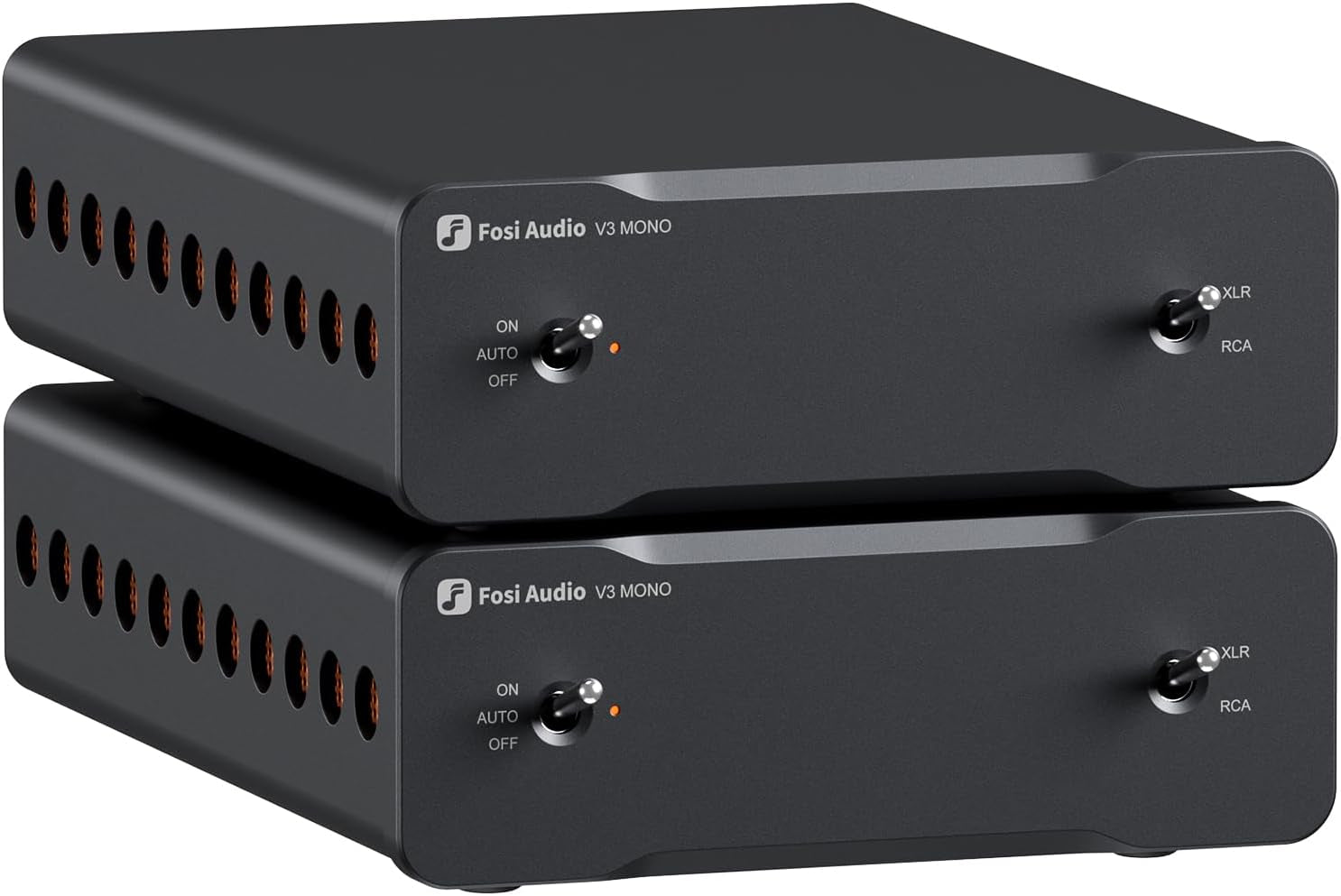 Fosi Audio V3 Mono Leistungsverstärker Für Passive Lautsprecher, Mini Monoblock Class D Verstärker Mit TPA3255, 240W Hifi Heimkino AVR Receiver, RCA/XLR Symmetrische Eingänge, 48V/10A Netzteil