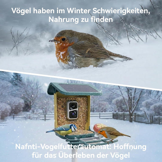 2K Vogelhaus Mit Kamera, Solarbetrieben, KI Identifiziert Über 10.000 Vogelarten, 1.8L, IP65 Wasserdicht, 2,4 Ghz/5 Ghz, Vogelbox-Kamera Mit Vollfarb-Nachtsicht, Geschenk Für Vogelliebhaber