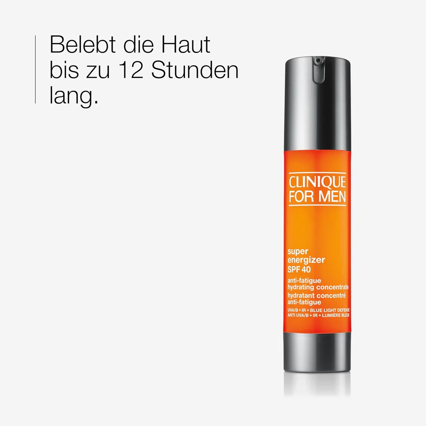 Clinique for Men™ Super Energizer™ Anti-Fatigue Hydrating Concentrate SPF 40 | Ölfreies Feuchtigkeitsgel Mit LSF 40, Schützt Vor UVA/UVB, Infrarot Und Blaulicht | Erfrischt + Lindert Reizungen, 48 Ml