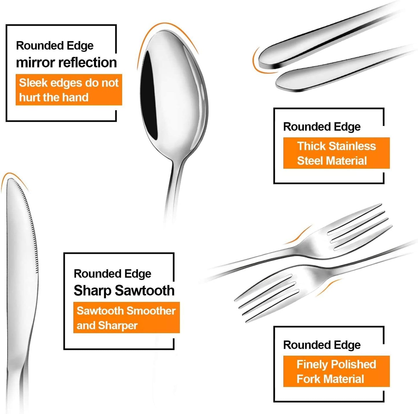 48-Teiliges Besteckset, Edelstahl-Besteckset Für 8 Personen Mit Besteck-Servierset 10-Teilig Bestehend Aus Messer, Gabel, Löffel, Besteck-Serviergerät, Polierter Edelstahl, Glänzend, Spülma