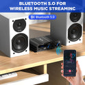 4.1-Kanal Verstärker, 1600W Mini Hifi Verstärker, Bluetooth 5.0 Für Heimlautsprecher 40W X 4 + Active Subwoofer Von 110-240V Bis 12V Mit USB TF Steckplatz MP3 Player Mit Fernbedienung