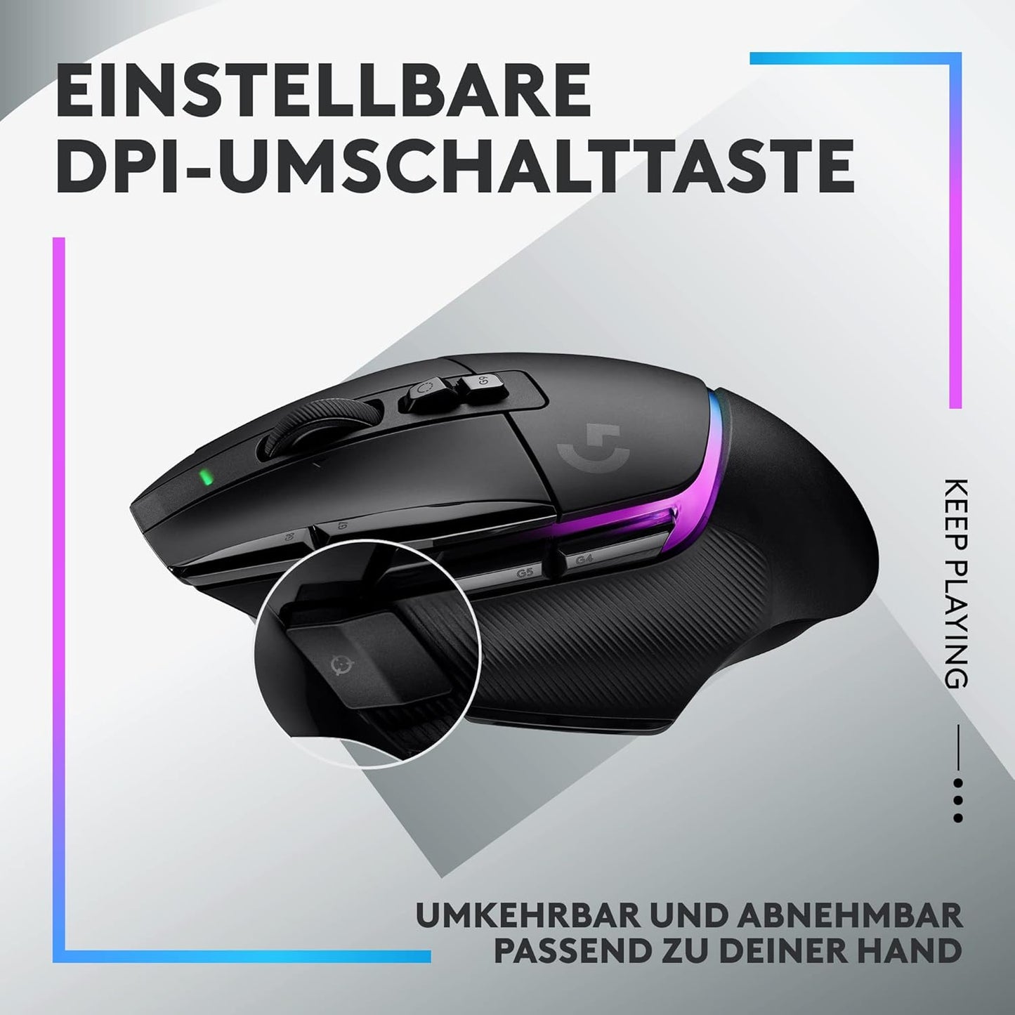 Logitech G502 X plus LIGHTSPEED Kabellose Rgb-Gaming-Maus - Optische Maus Mit LIGHTFORCE Hybridschaltern, LIGHTSYNC RGB, HERO 25K Gaming-Sensor, Kompatibel Mit PC - Macos/Windows - Schwarz