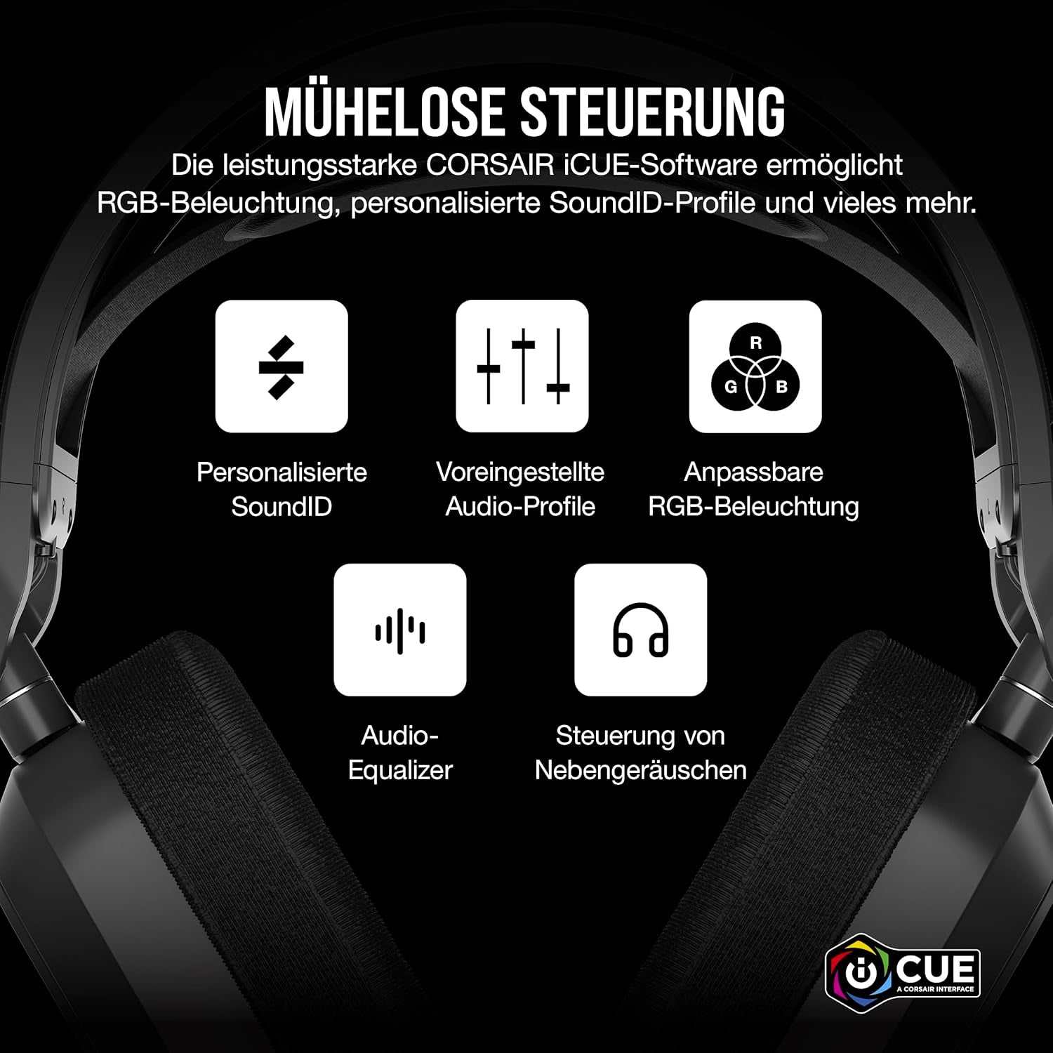 CORSAIR HS80 MAX WIRELESS Multiplattform-Gaming-Headset Mit Bluetooth – Dolby Atmos – Omnidirektionales Mikrofon – Icue-Kompatibel – PC, Mac, PS5, PS4, Switch, Mobil – Stahlgrau