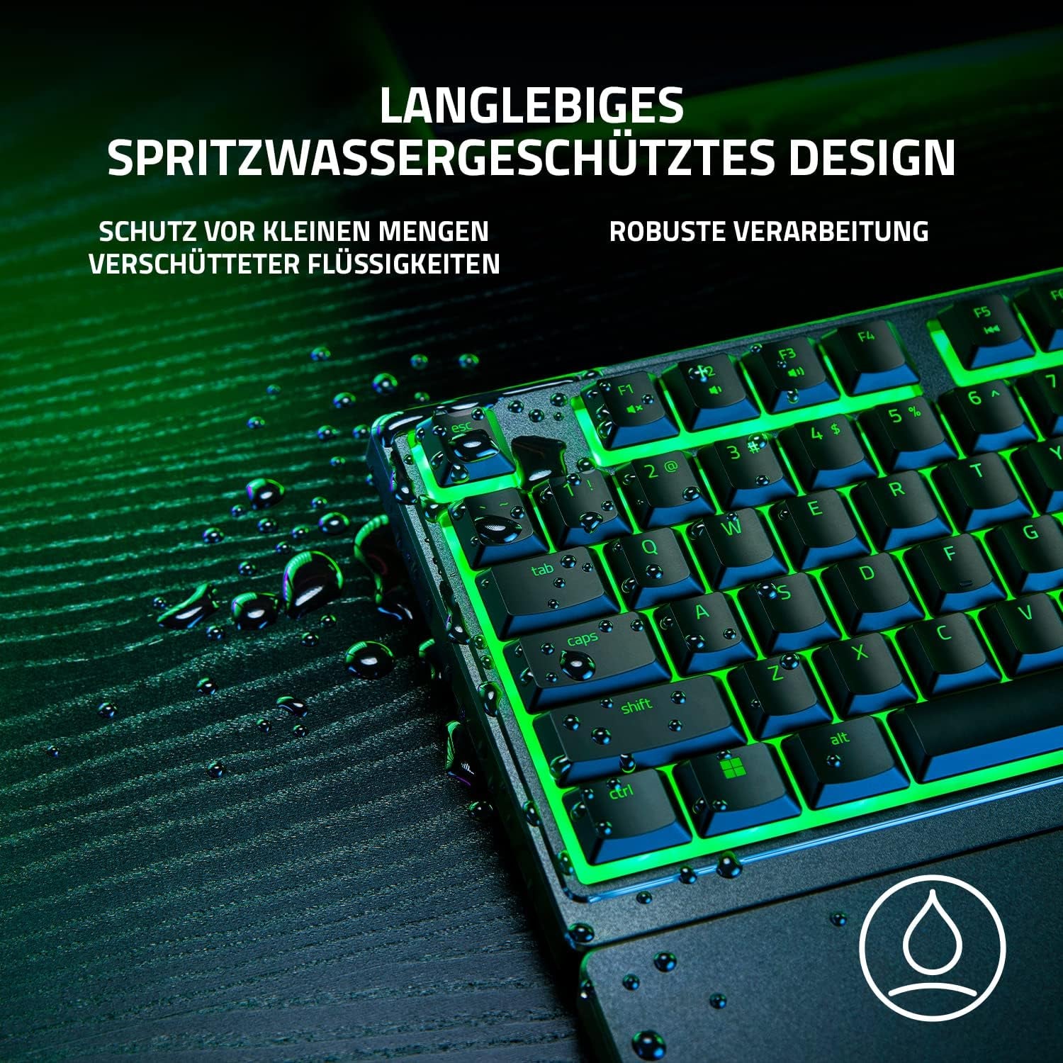 Razer Ornata V3 X - Flache Membran-Tastatur Mit Chroma RGB (Lautlose Membran-Switches, Ergonomische Handballenauflage, Tastenkappen Anti-Uv-Beschichtung) QWERTZ De-Layout | Schwarz