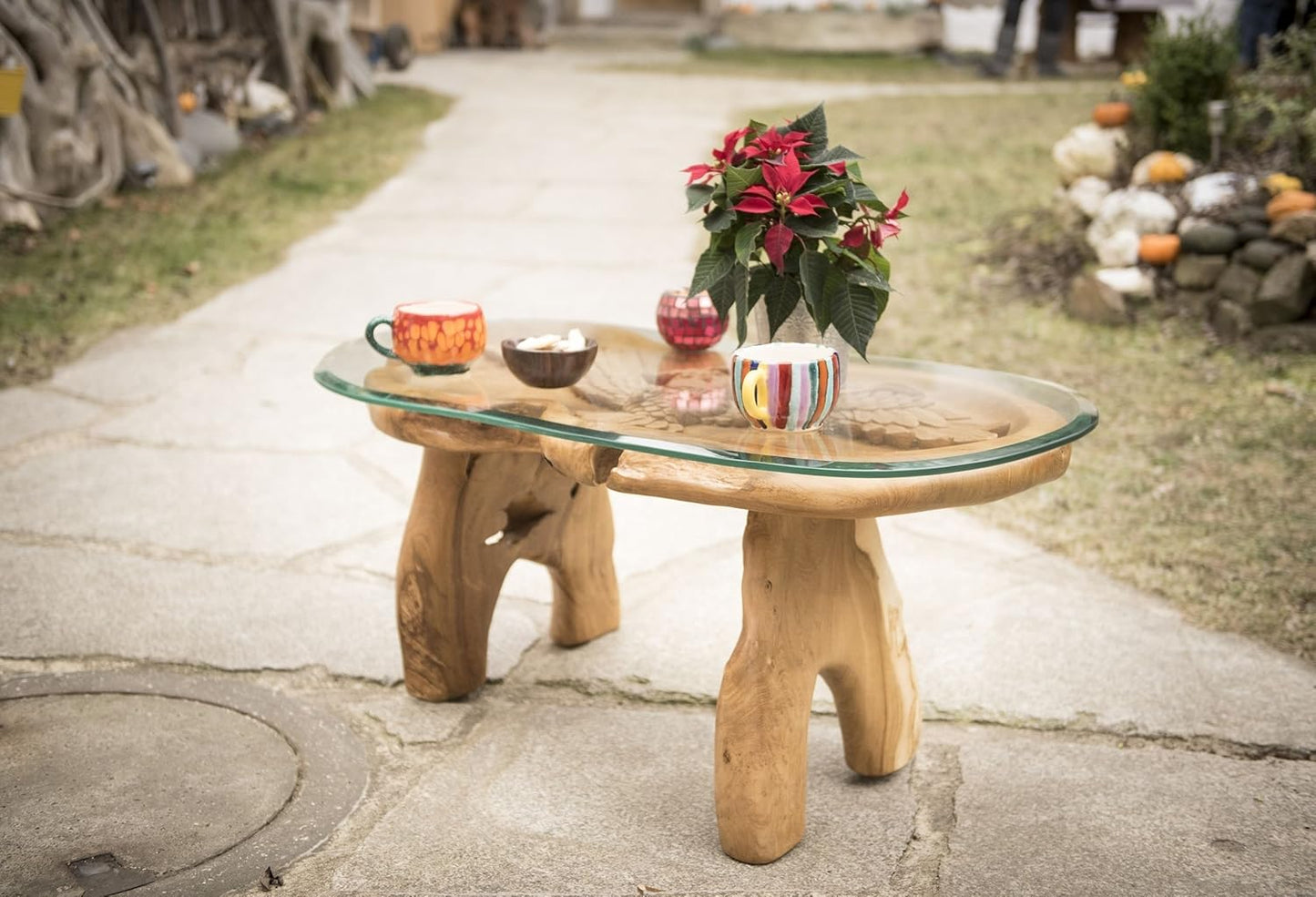 Windalf Couchtisch IDA L: 110 Cm Fliegende Eule Handarbeit Aus Wurzelholz