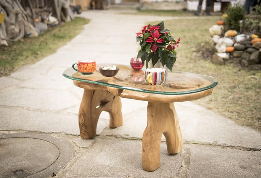 Windalf Couchtisch IDA L: 110 Cm Fliegende Eule Handarbeit Aus Wurzelholz