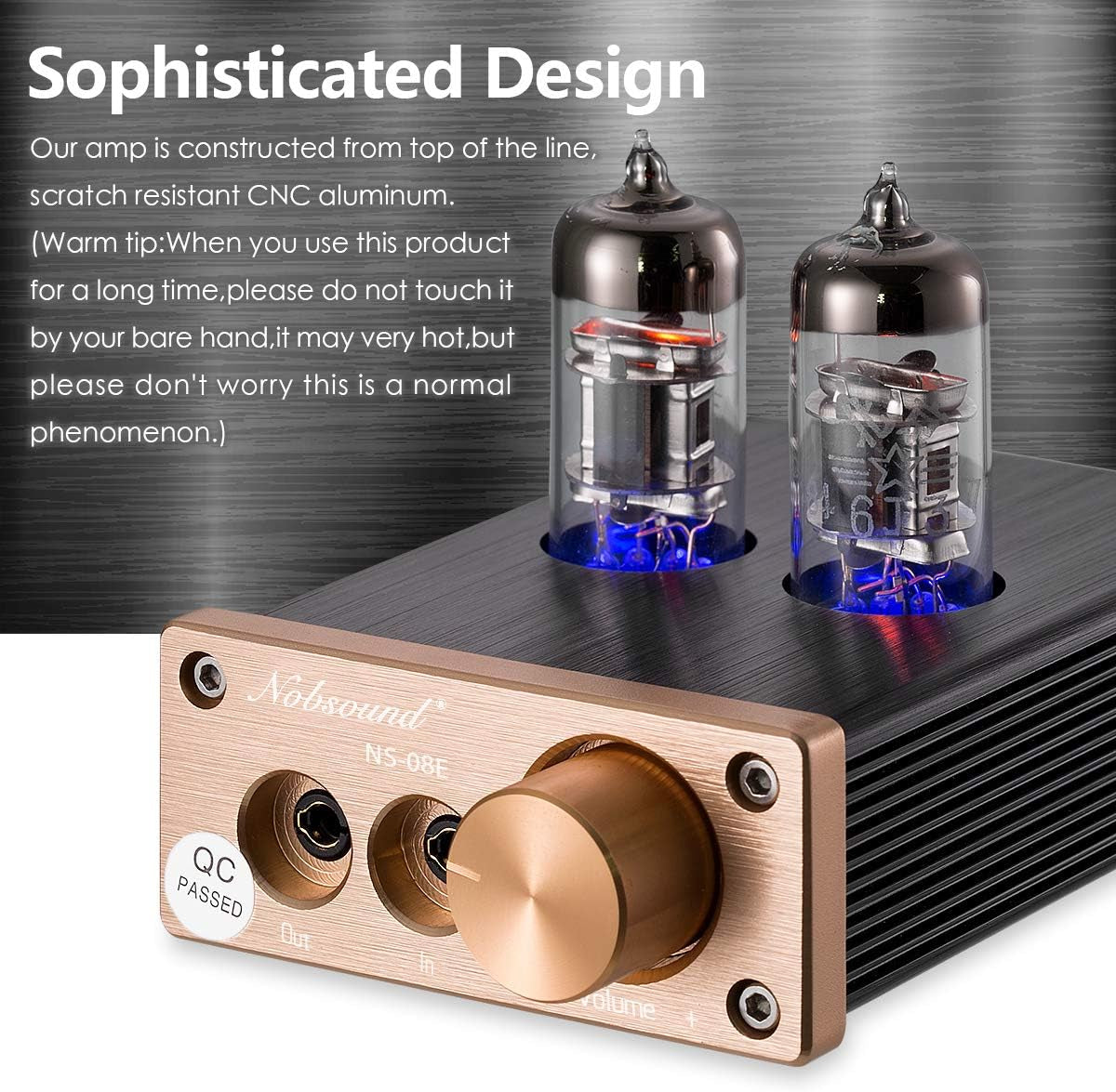 Nobsound NS-08E Kopfhörerverstärker Mit Röhren, Hifi Mini Valve Tube Headphone Amplifier Stereo Amp Audio