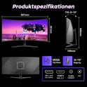 Amzfast 34 Zoll Curved Gaming Monitor, 3440X1440 UWQHD, 240Hz, 21:9 VA Panel, 1500R, 1Ms MPRT, Adaptive Sync, HDR, DCI-P3 98%, Srgb 130%, Pip/Pbp, HDMI2.1 & DP1.4, VESA 75X75Mm, AMZG34C5Q Pro
