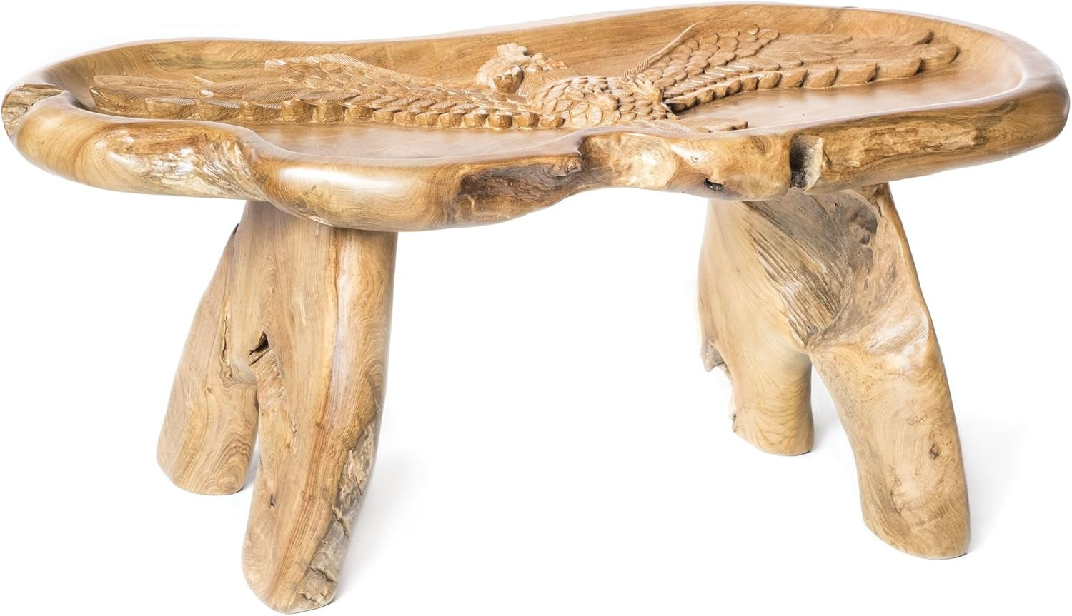 Windalf Couchtisch IDA L: 110 Cm Fliegende Eule Handarbeit Aus Wurzelholz