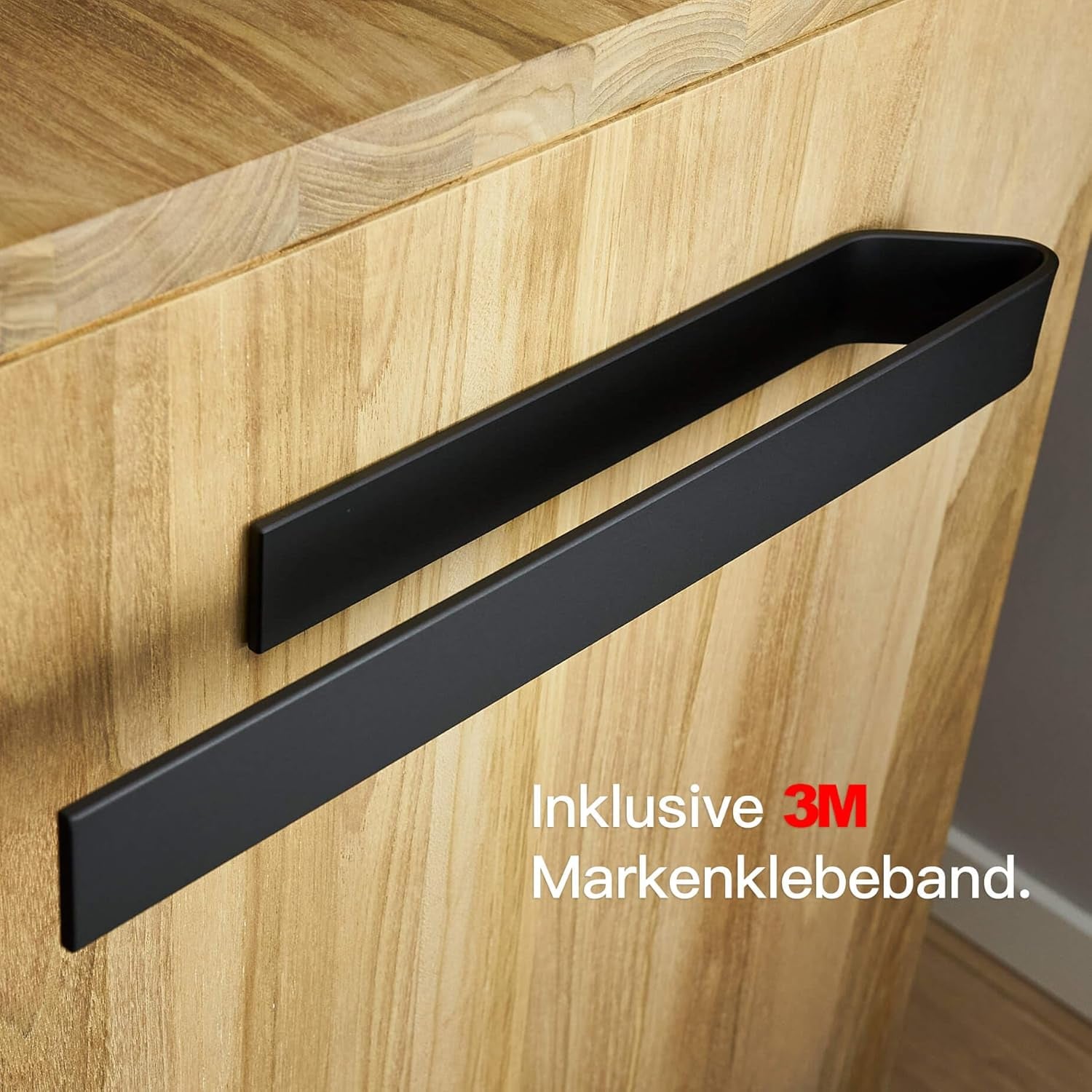 Designfabrik Hamburg Handtuchhalter Ohne Bohren | Handtuchhalter Wand Für Bad & Küche | Handtuchring | Wandhalter Selbstklebend Für Badezimmermöbel | Handtuchhalter Schwarz 40 Cm | Modernes Design