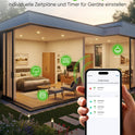 Greensun WLAN Steckdose Mit Strommessung Smart Life APP - Stromzähler Für Steckdose Stromverbrauch Energiekostenmesser Zeitschaltuhr Sprachsteuerung Mit Alexa &Google 4PC