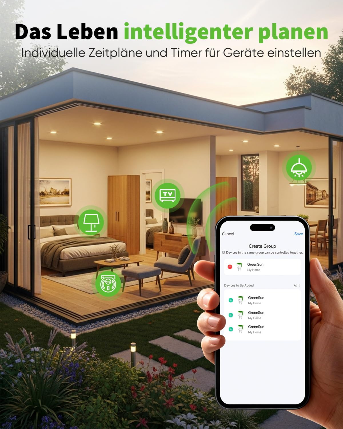 Greensun WLAN Steckdose Mit Strommessung Smart Life APP - Stromzähler Für Steckdose Stromverbrauch Energiekostenmesser Zeitschaltuhr Sprachsteuerung Mit Alexa &Google 4PC